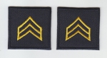 SGT Sergeant Chevron MEDIUM GOLD on MIDNIGHT NAVY collar patches